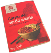 Carne de cerdo asada con tallarines al wok  350 gramos